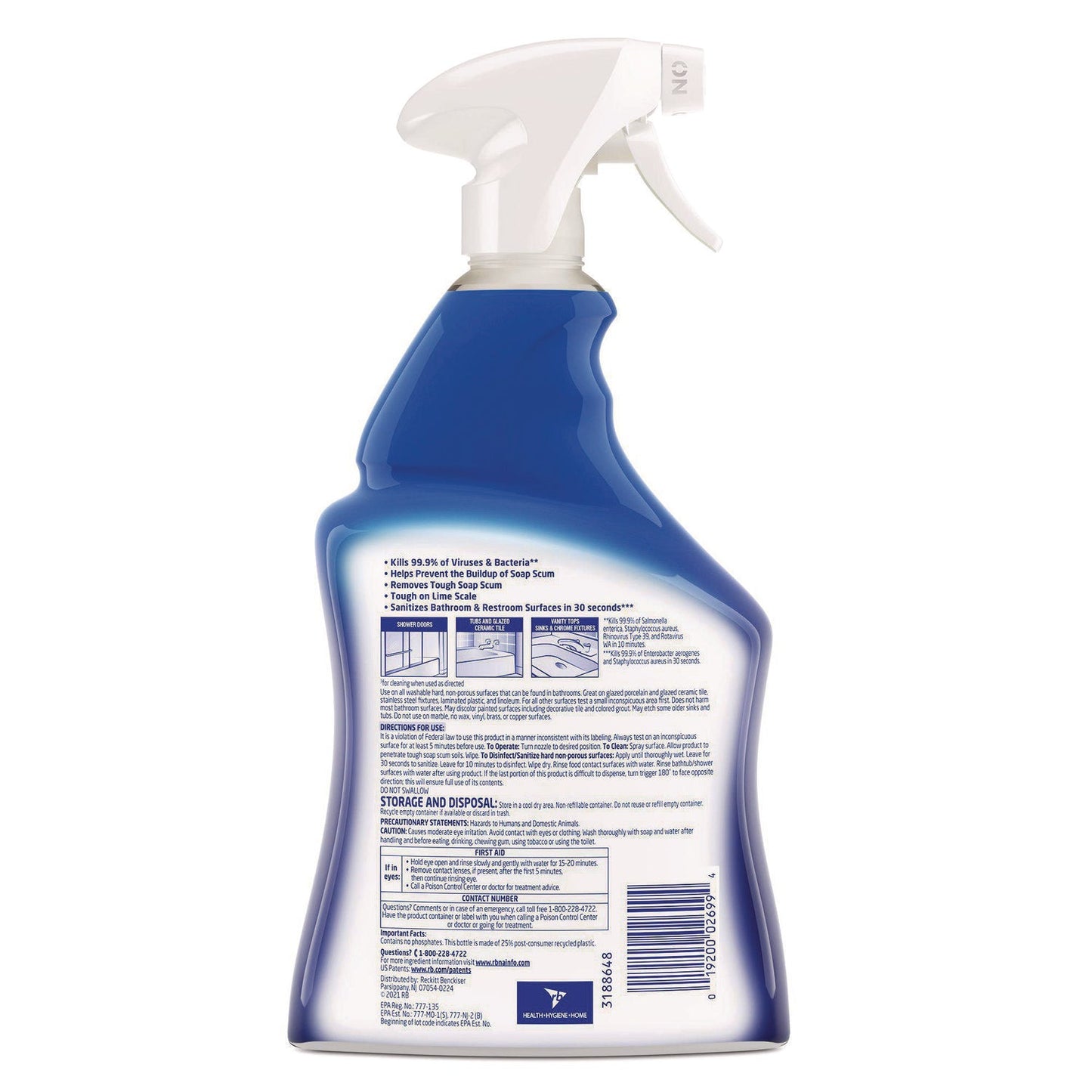Disinfectant Power Bathroom Foamer, Liquid, Atlantic Fresh, 32 oz Spray Bottle - OrderMe