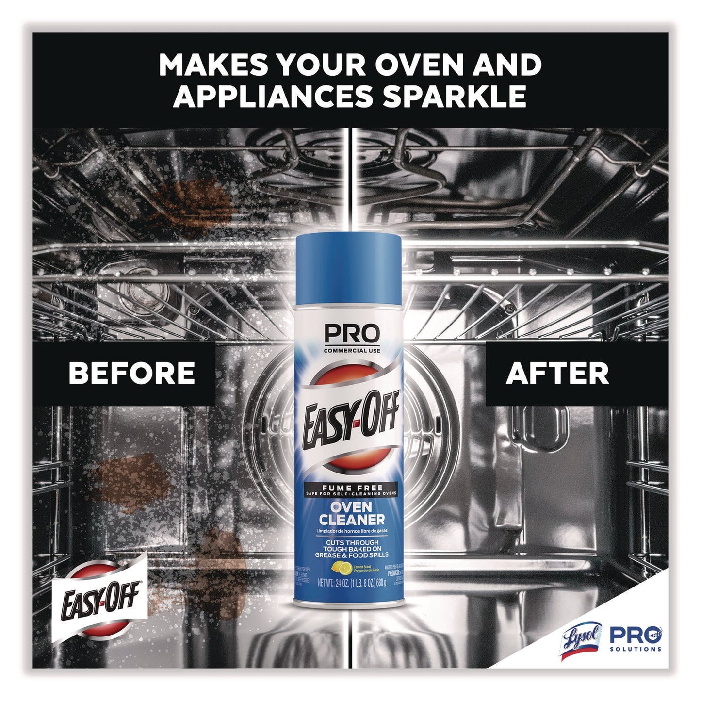 Fume-Free Max Oven Cleaner, Foam, Lemon, 24 oz Aerosol Spray - OrderMe