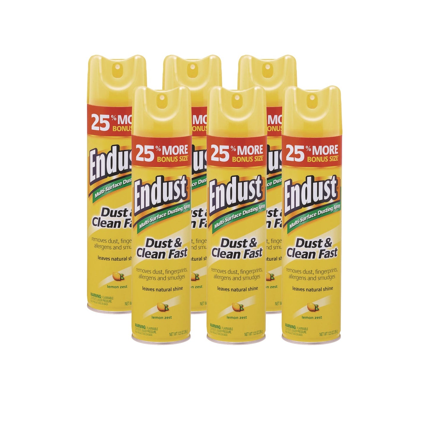 Endust Multi-Surface Dusting and Cleaning Spray, Lemon Zest, 12.5 oz Aerosol Spray, 6/Carton - OrderMe