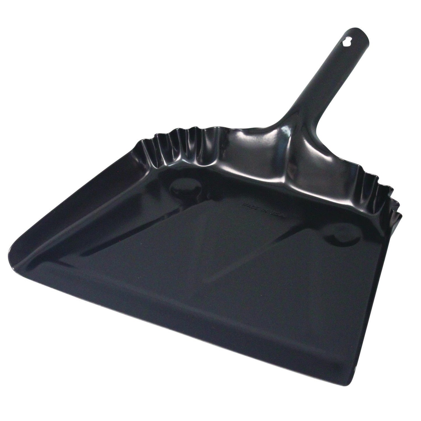 Heavy-Duty Metal Dust Pan, 12 x 14, 20-Gauge Steel, Black - OrderMe