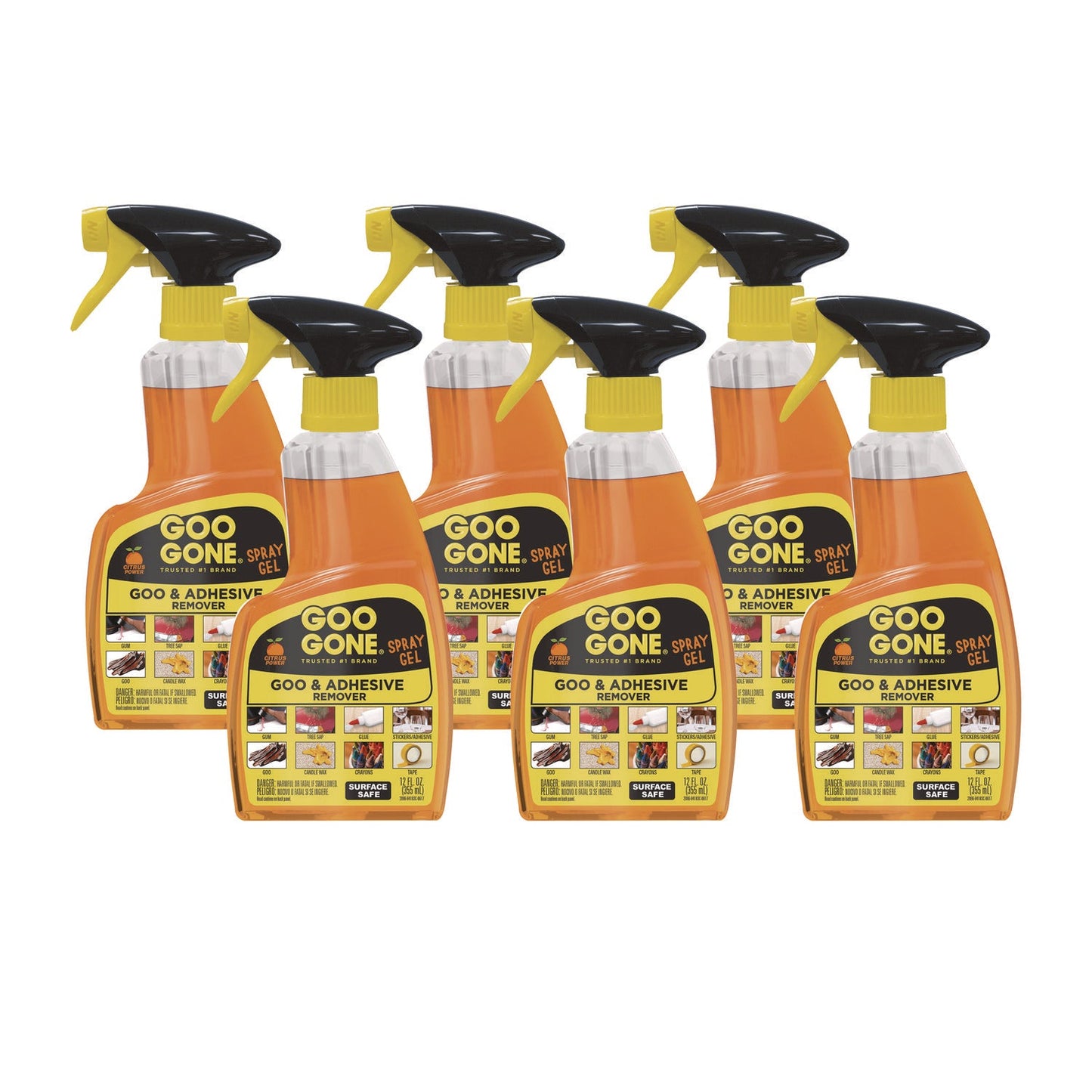 Spray Gel Cleaner, Citrus Scent, 12 oz Spray Bottle, 6/Carton - OrderMe