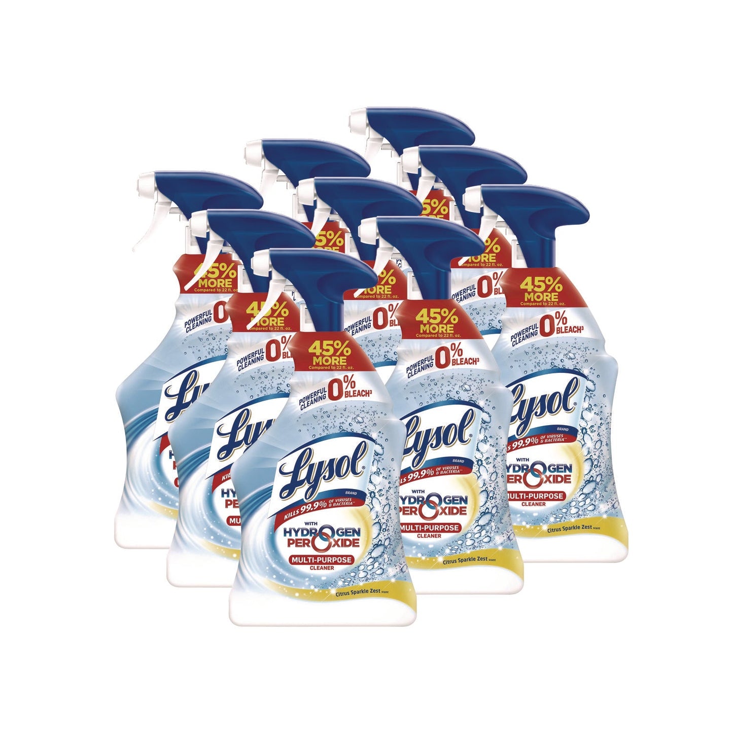 Multi-Purpose Hydrogen Peroxide Cleaner, Citrus Sparkle Zest, 32 oz Trigger Spray Bottle, 9/Carton - OrderMe