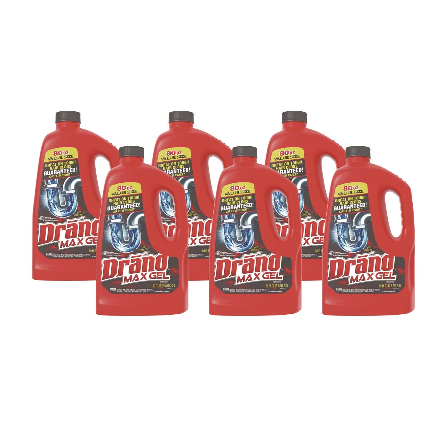 Max Gel Clog Remover, Bleach Scent, 80 oz Bottle, 6/Carton - OrderMe