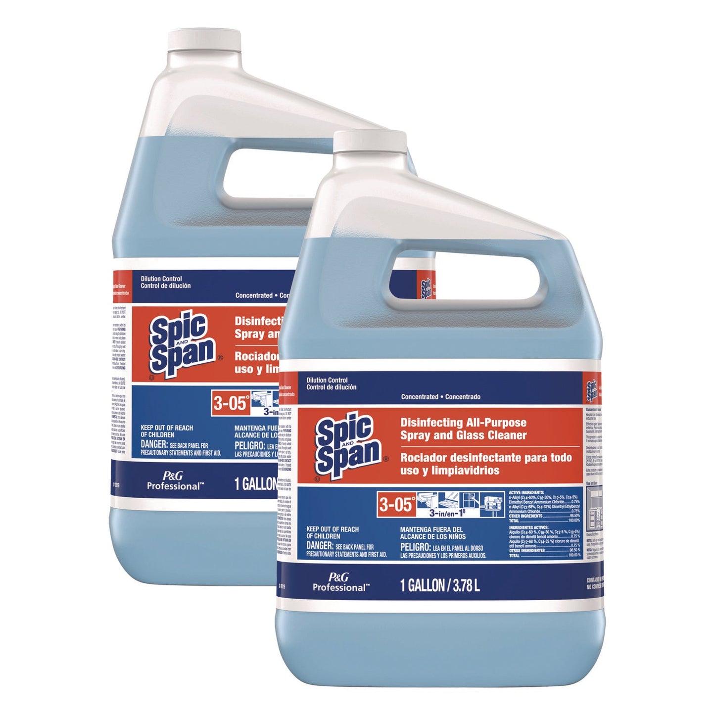 Disinfecting All-Purpose Spray and Glass Cleaner, Concentrated, 1 gal, 2/Carton - OrderMe