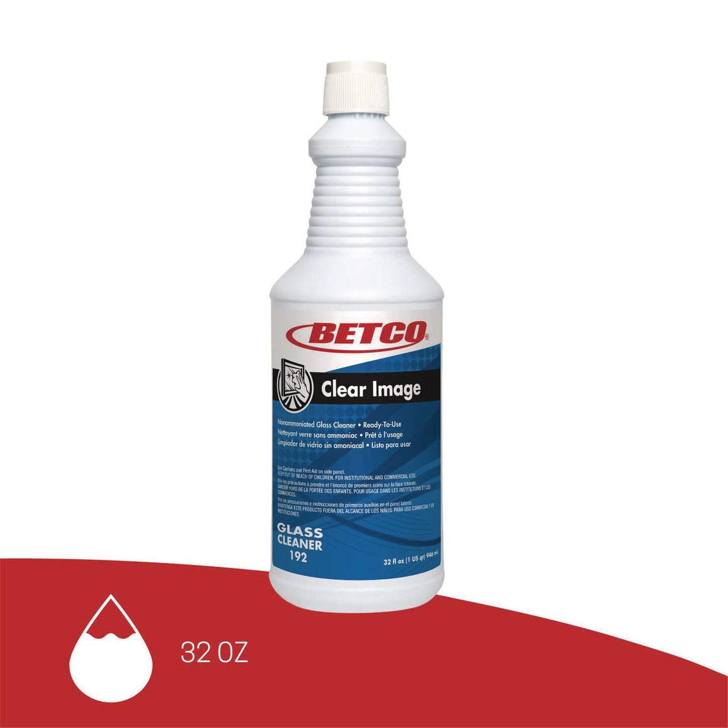 Clear Image Glass and Surface Cleaner, Rain Fresh Scent, 32 oz Bottle, 12/Carton - OrderMe