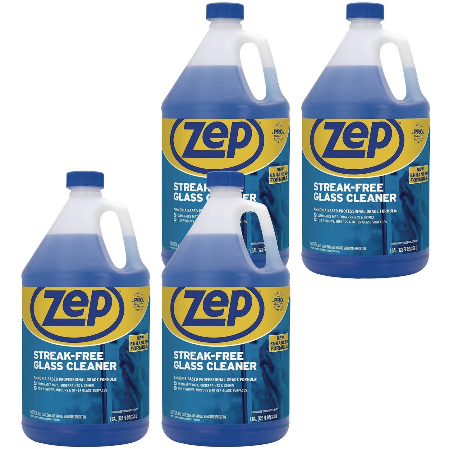 Streak-Free Glass Cleaner, Pleasant Scent, 1 gal Bottle, 4/Carton - OrderMe