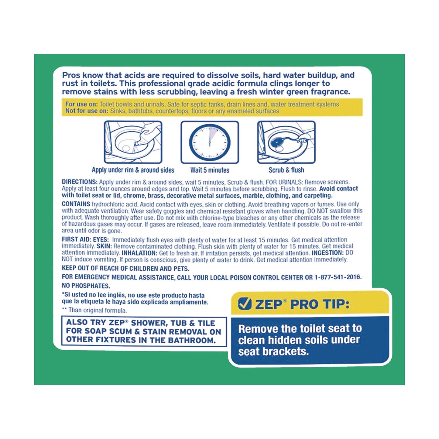 Acidic Toilet Bowl Cleaner, Mint, 32 oz Bottle - OrderMe