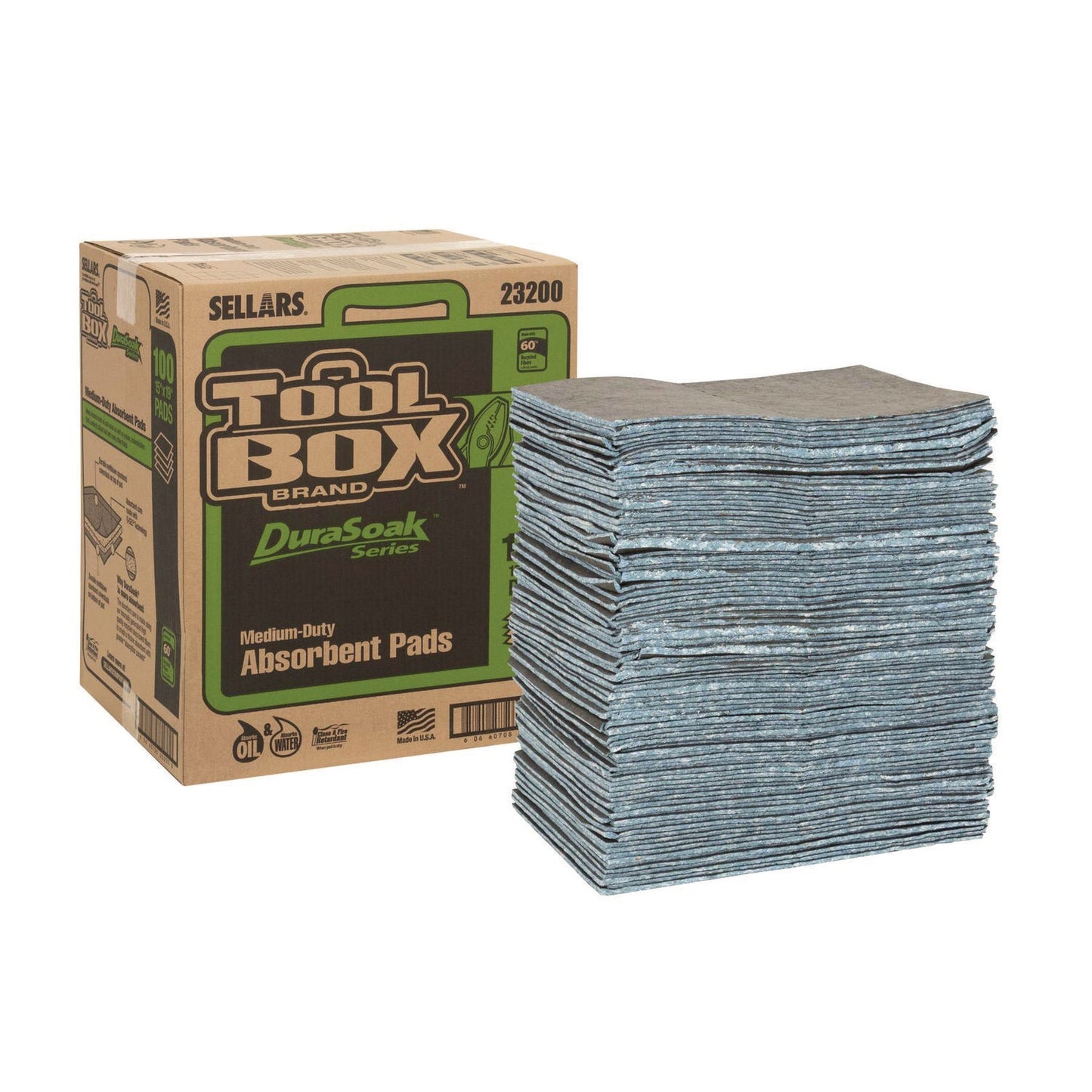 DuraSoak Universal Sorbents Medium Duty Pad, 0.26 gal, 15 x 19, 100/Carton - OrderMe