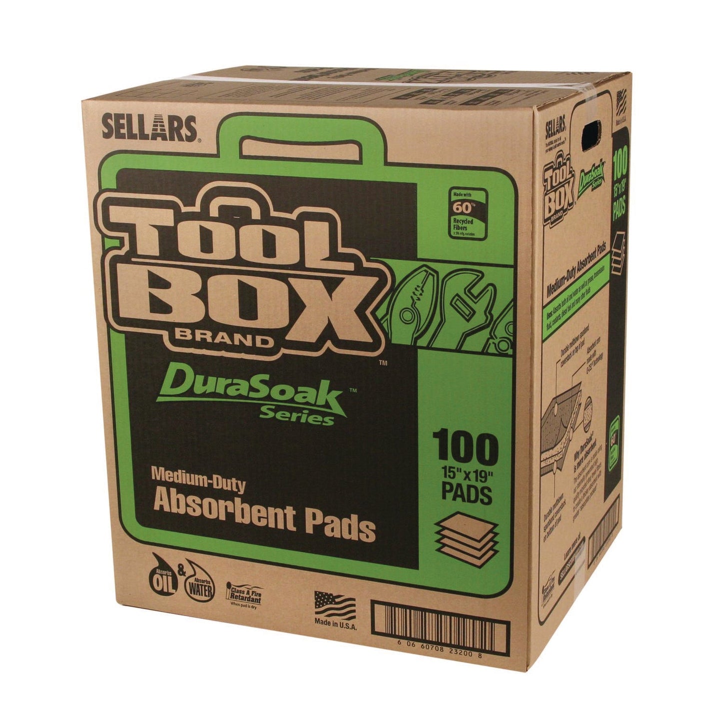 DuraSoak Universal Sorbents Medium Duty Pad, 0.26 gal, 15 x 19, 100/Carton - OrderMe