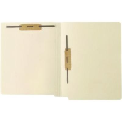 End Tab Fastener File Folder, 0.75" Expansion, 1 Horizontal 1 Vertical Fastener, Letter Size, Manila Exterior, 250/Box