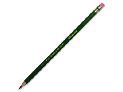 Col-Erase Pencil with Eraser, 0.7 mm, 2B (#1), Green Lead, Green Barrel, Dozen