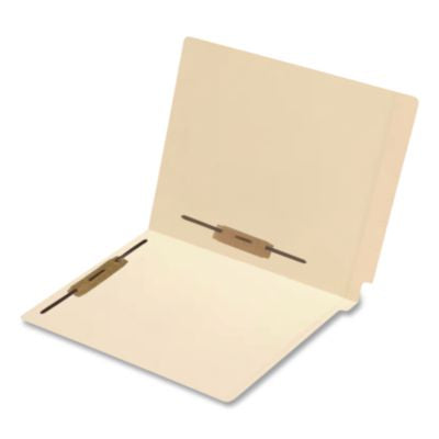 End Tab Fastener File Folder, 0.75" Expansion, 1 Horizontal 1 Vertical Fastener, Letter Size, Manila Exterior, 250/Box