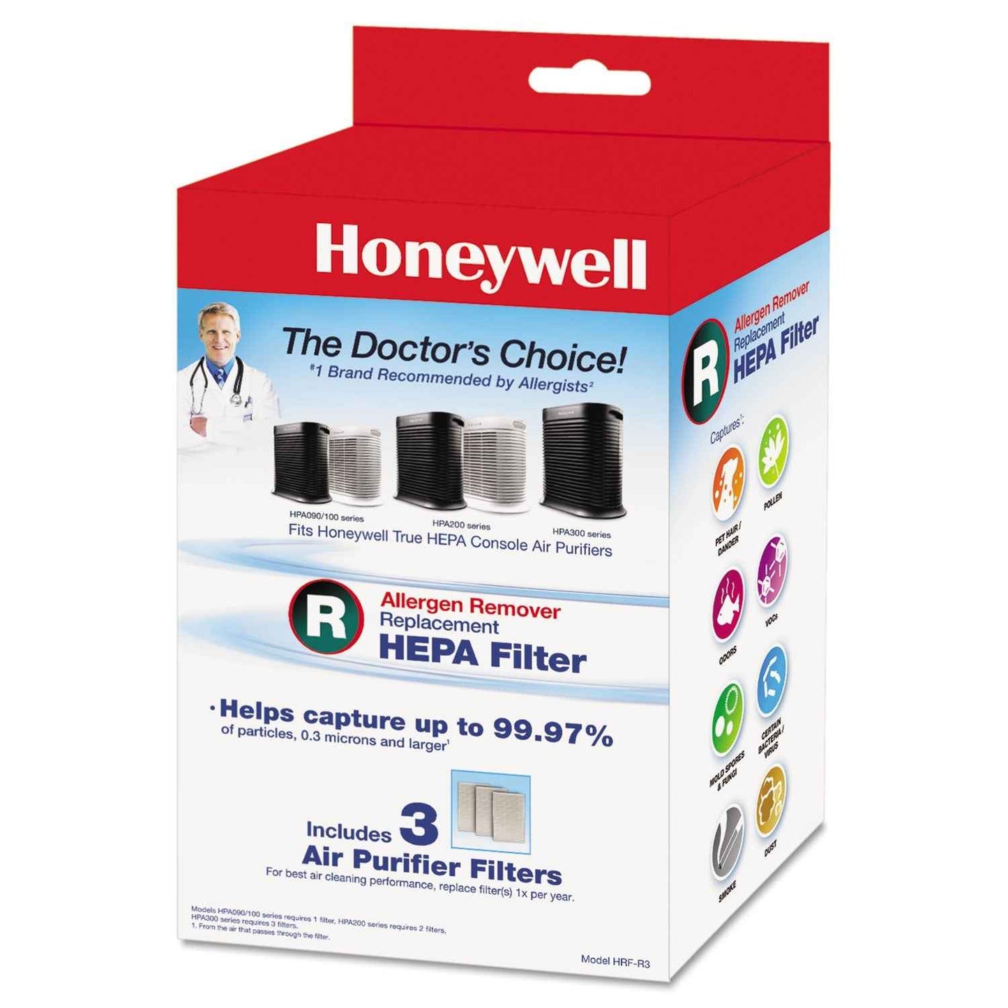 Allergen Remover Replacement HEPA Filters, 6.75 x 10.3, 3/Pack - OrderMe