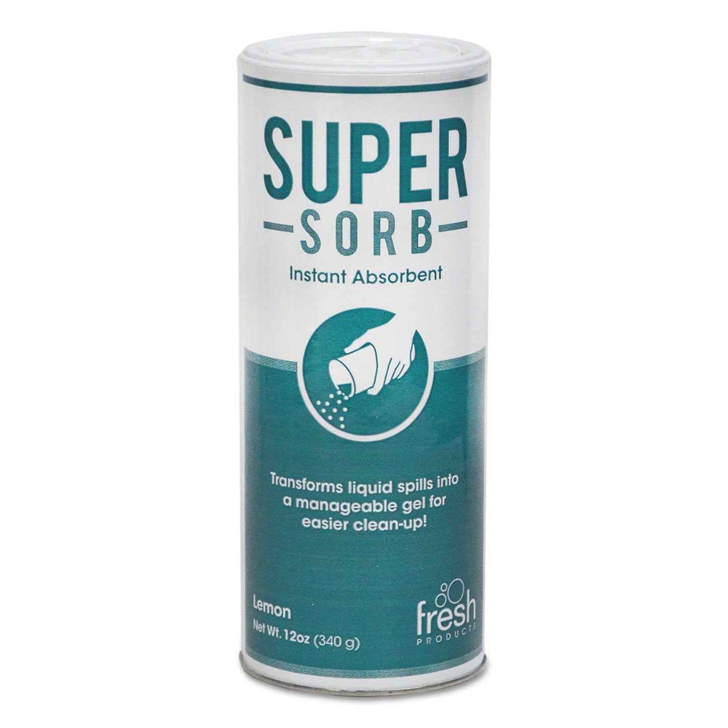 Super-Sorb Liquid Spill Absorbent, Lemon Scent, 720 oz Absorbing Volume, 12 oz Shaker Can - OrderMe