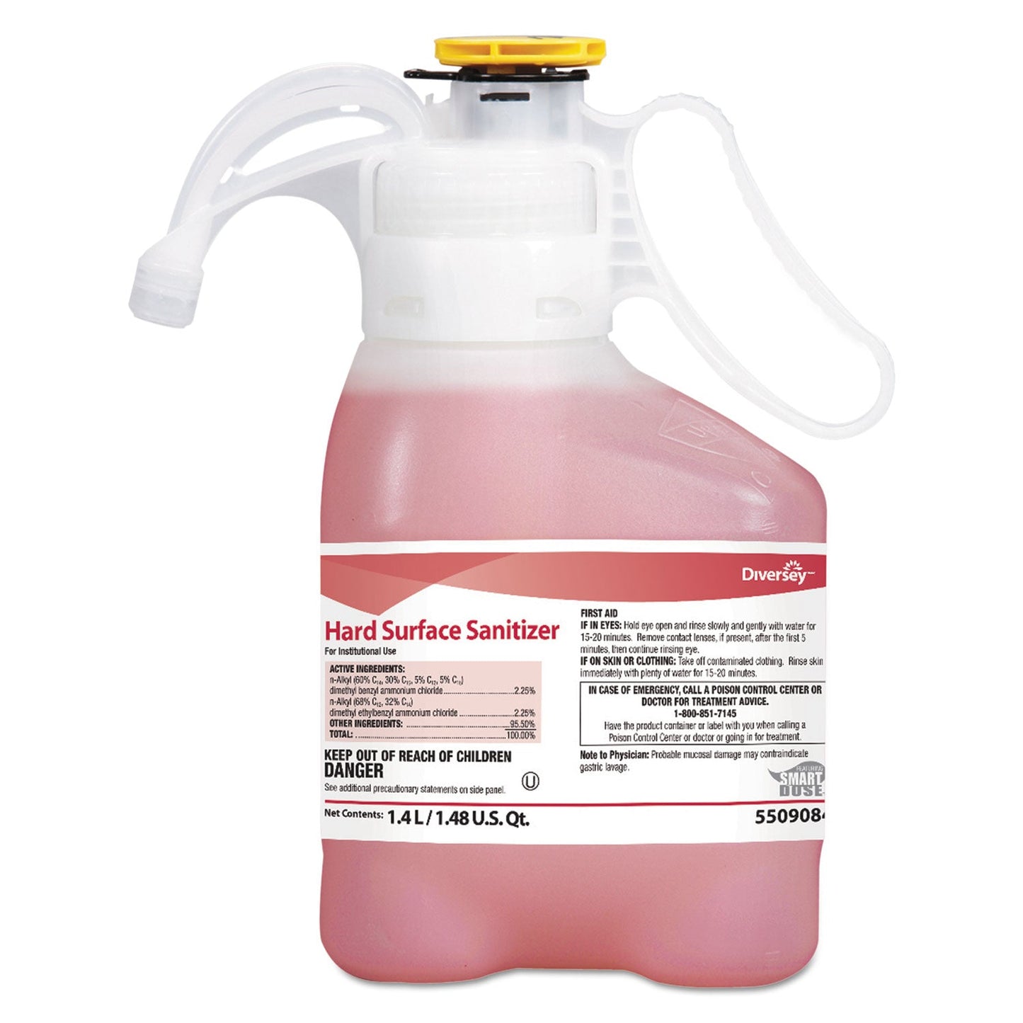 Hard Surface Sanitizer, Red, 1.4 L Bottle, 2/Carton - OrderMe