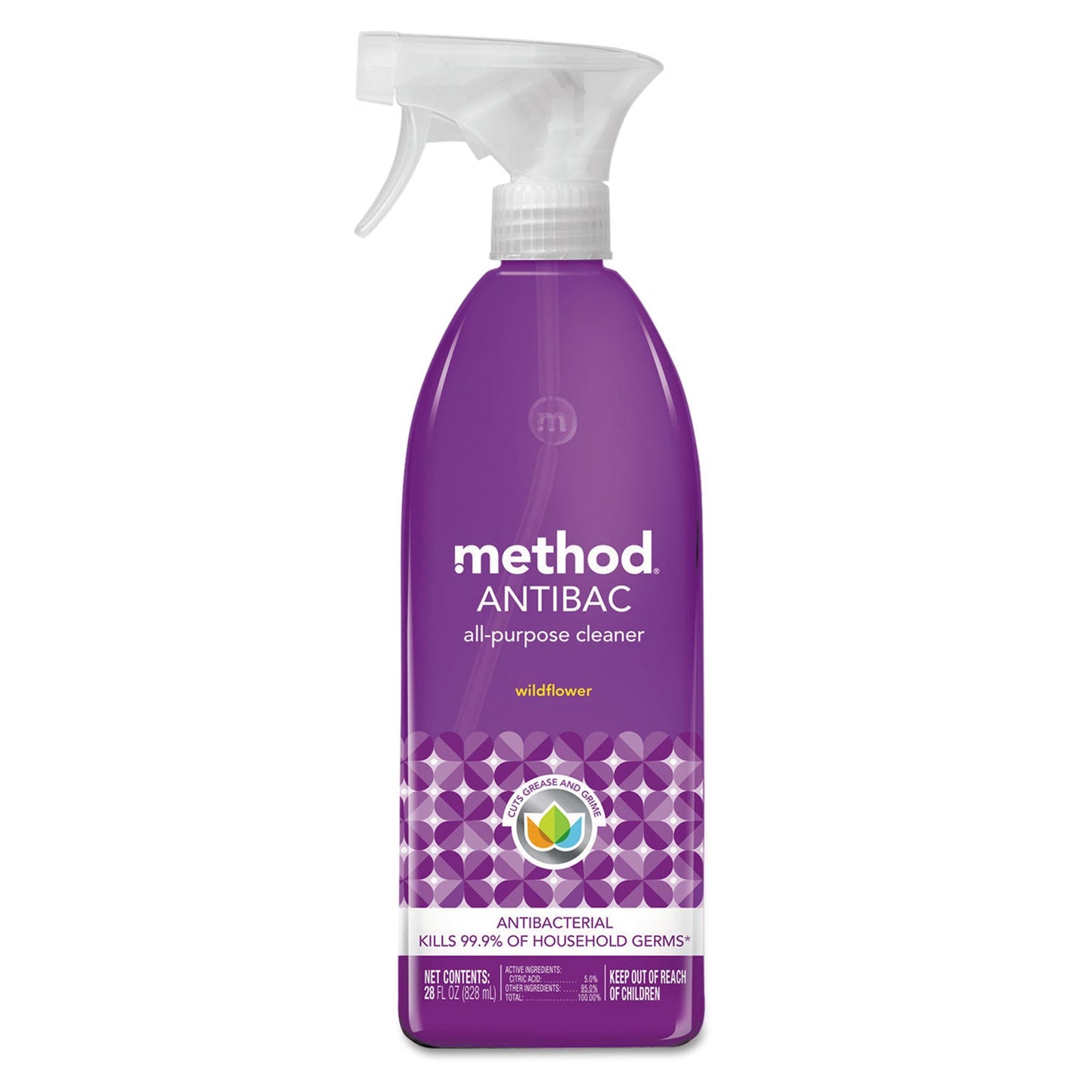 Antibac All-Purpose Cleaner, Wildflower, 28 oz Spray Bottle, 8/Carton - OrderMe