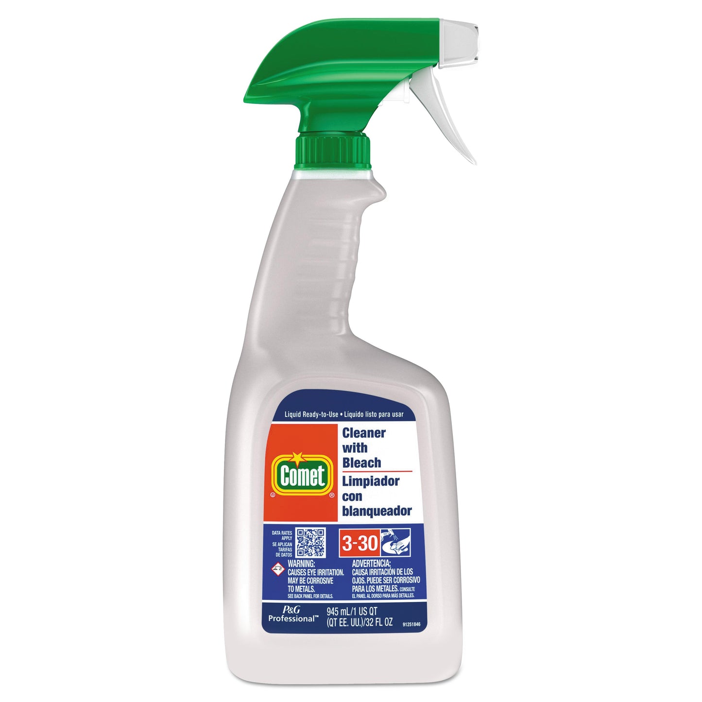 Cleaner with Bleach, 32 oz Spray Bottle, 8/Carton - OrderMe