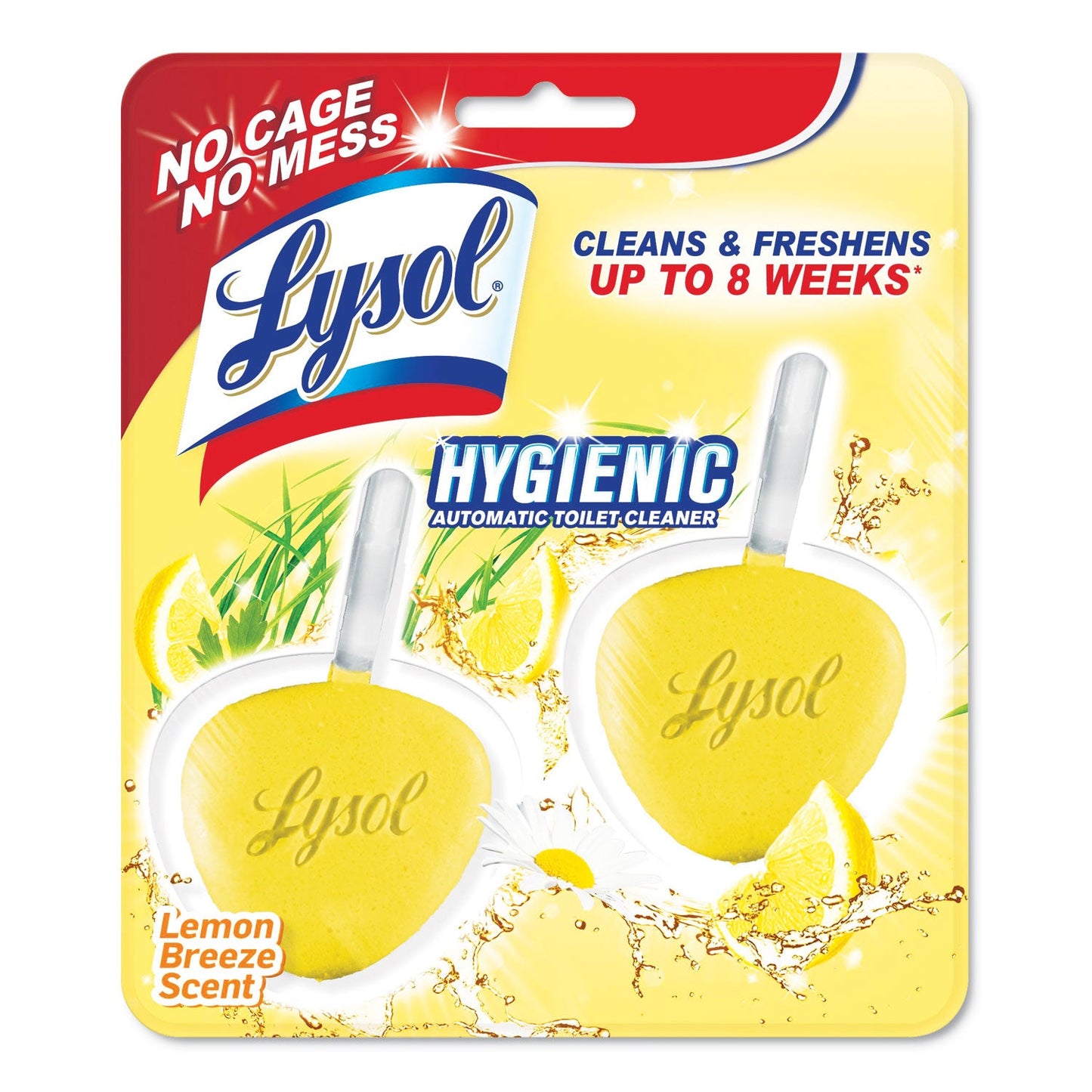 Hygienic Automatic Toilet Bowl Cleaner, Lemon Breeze, 2/Pack - OrderMe