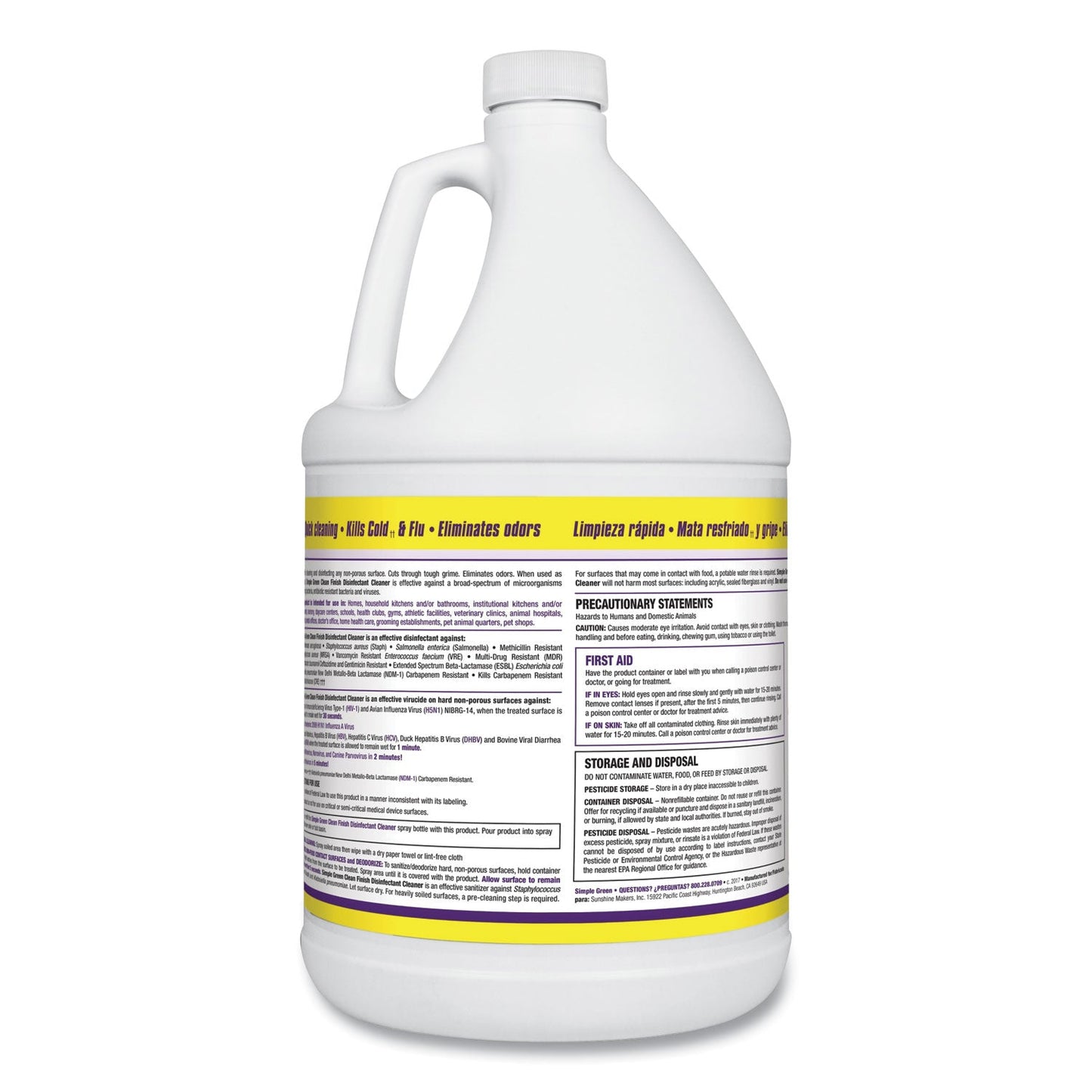 Clean Finish Disinfectant Cleaner, 1 gal Bottle, Herbal - OrderMe