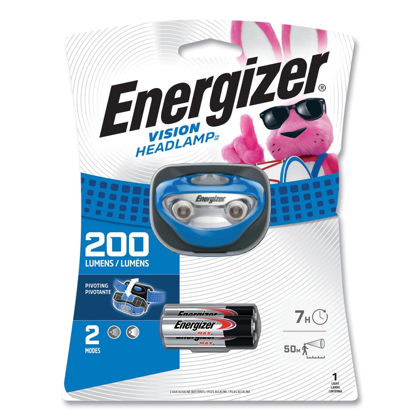LED Headlight, 3 AAA Batteries (Included), Blue - OrderMe