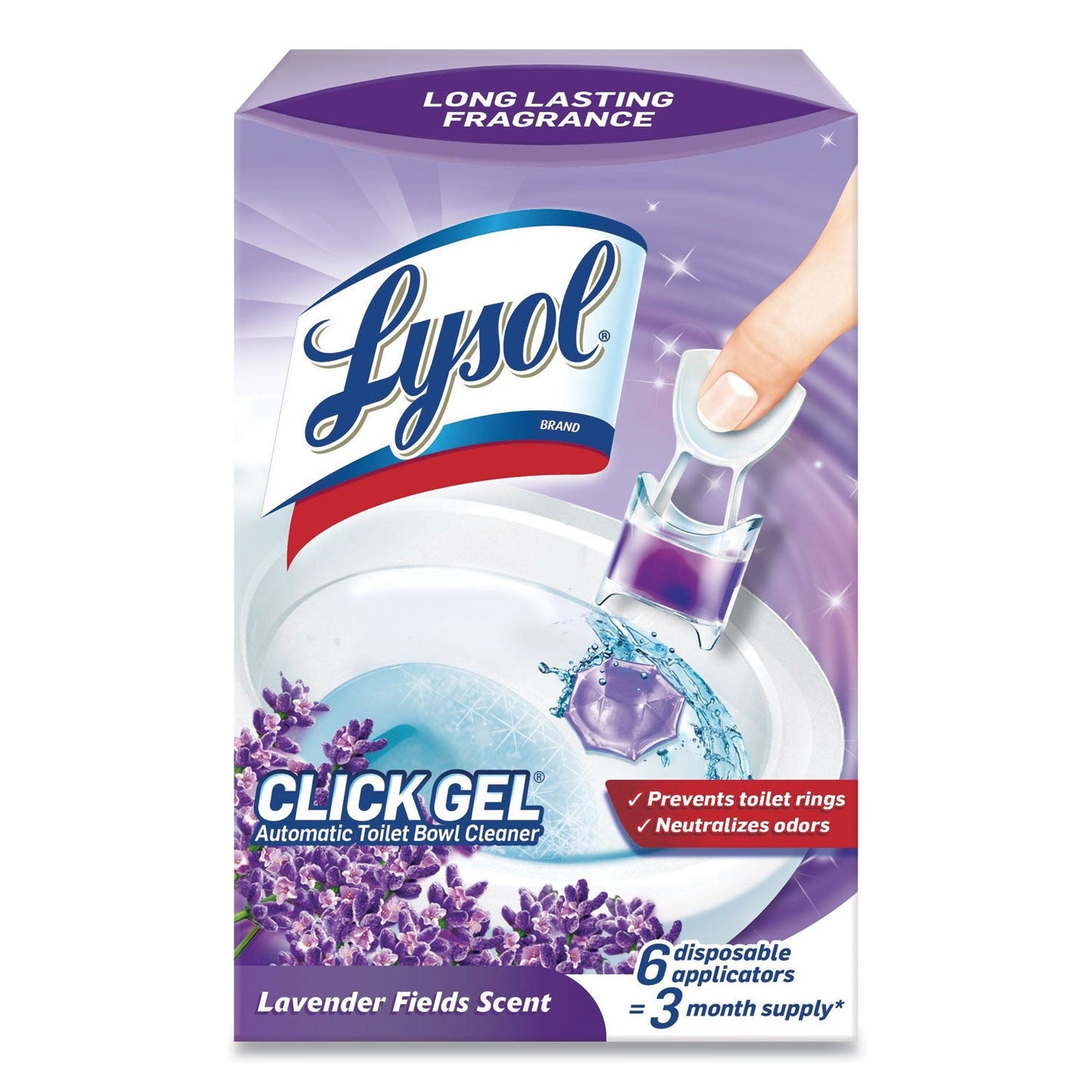 Click Gel Automatic Toilet Bowl Cleaner, Lavender Fields, 6/Box, 4 Boxes/Carton - OrderMe