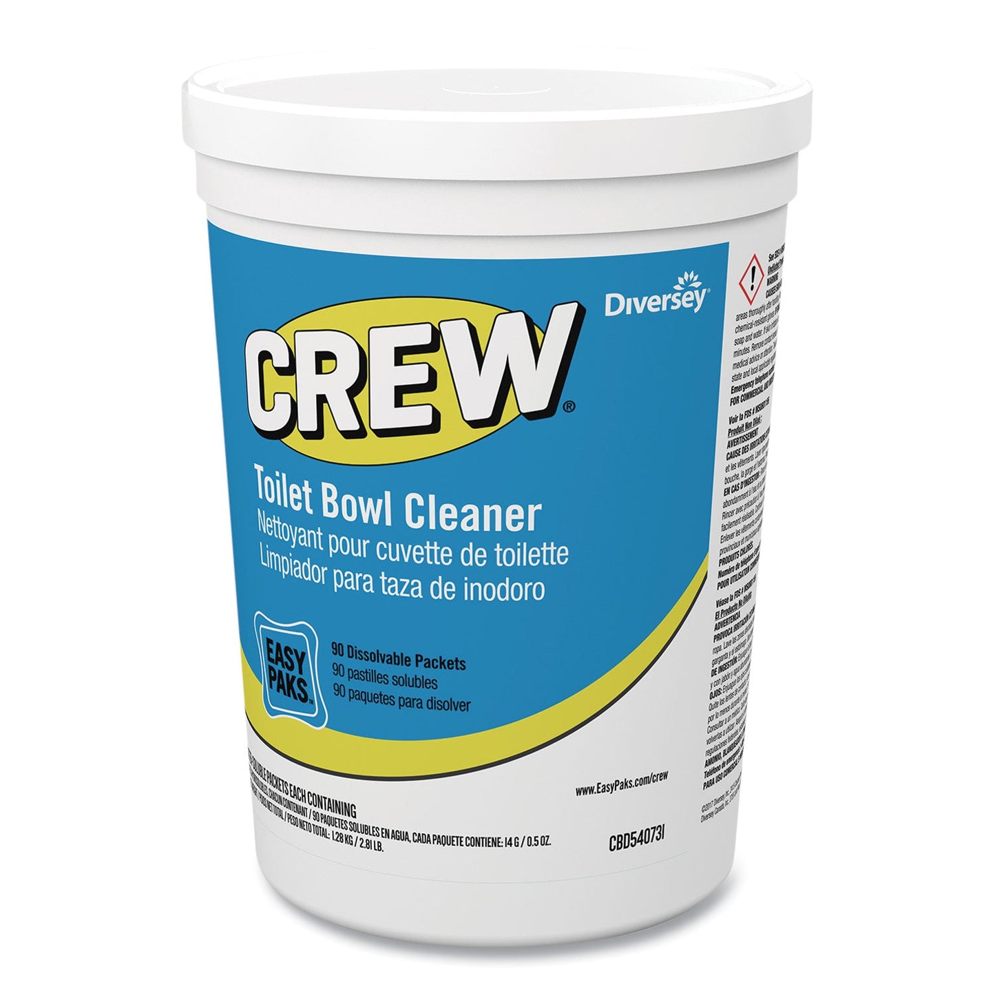 Crew Easy Paks Toilet Bowl Cleaner, Fresh Floral Scent, 0.5 oz Packet, 90 Packets/Tub - OrderMe