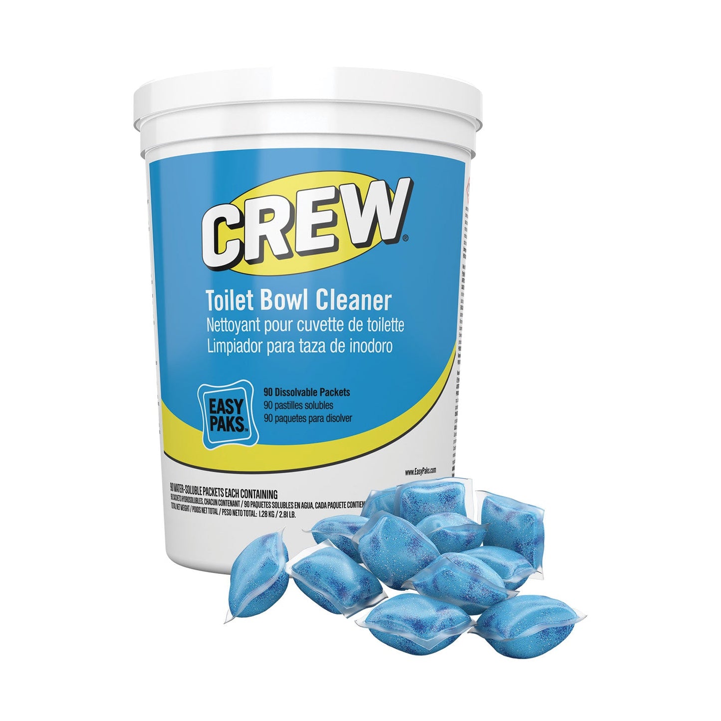 Crew Easy Paks Toilet Bowl Cleaner, Fresh Floral Scent, 0.5 oz Packet, 90 Packets/Tub - OrderMe