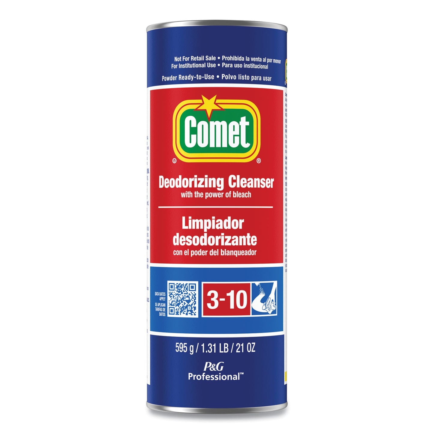 Deodorizing Cleanser with Bleach, Powder, 21 oz Canister, 24/Carton - OrderMe