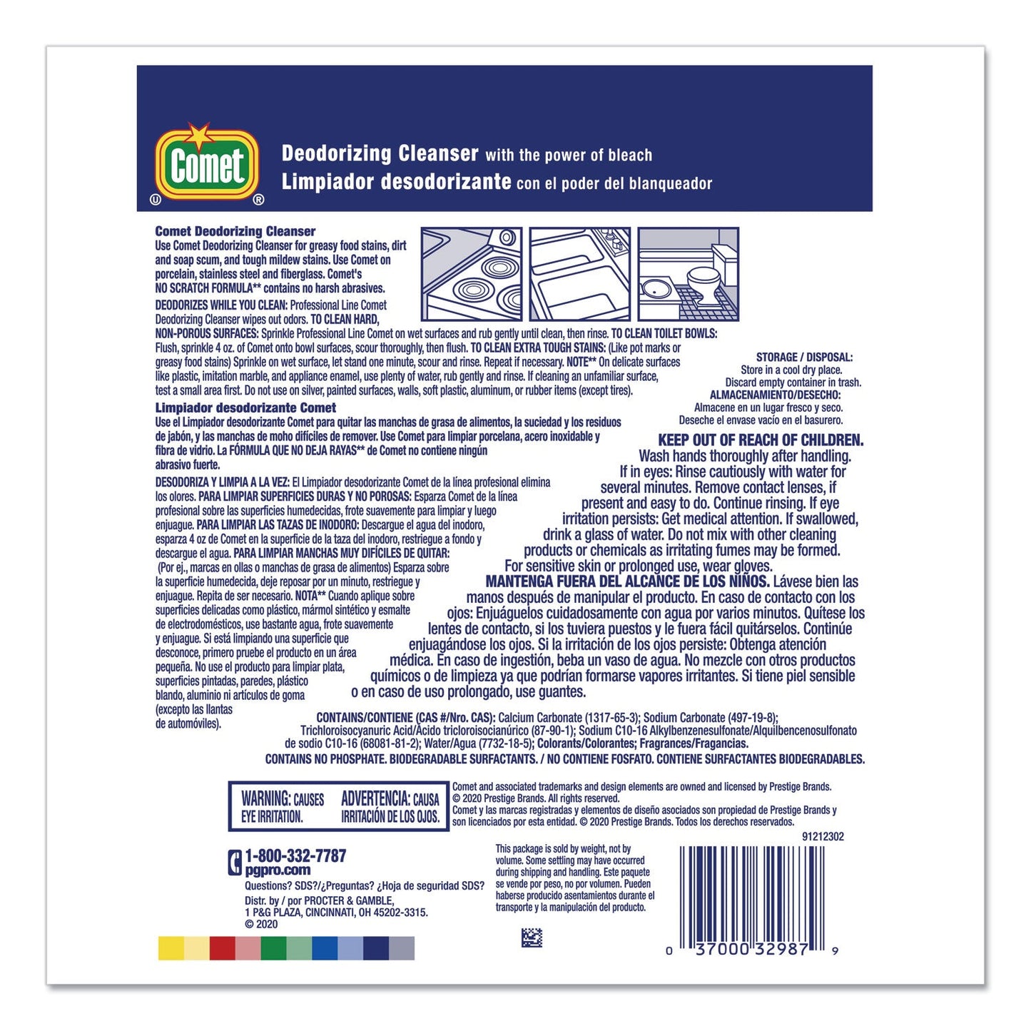 Deodorizing Cleanser with Bleach, Powder, 21 oz Canister, 24/Carton - OrderMe