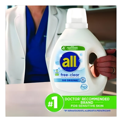 all® Free Clear HE Laundry Detergent, 24 Loads, Unscented, 30 oz Bottle, 6/Carton - OrderMe