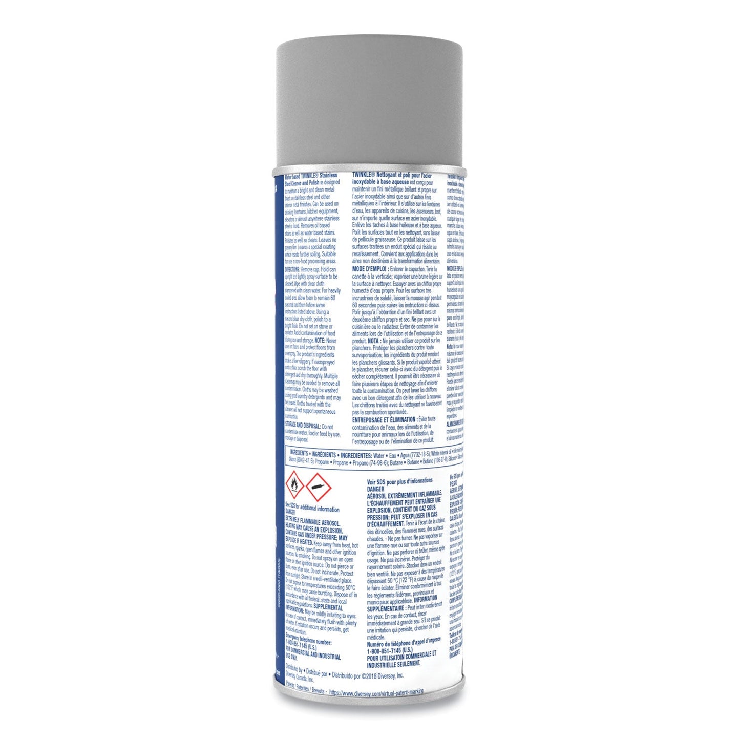 Stainless Steel Cleaner and Polish, 17 oz Aerosol Spray, 12/Carton - OrderMe
