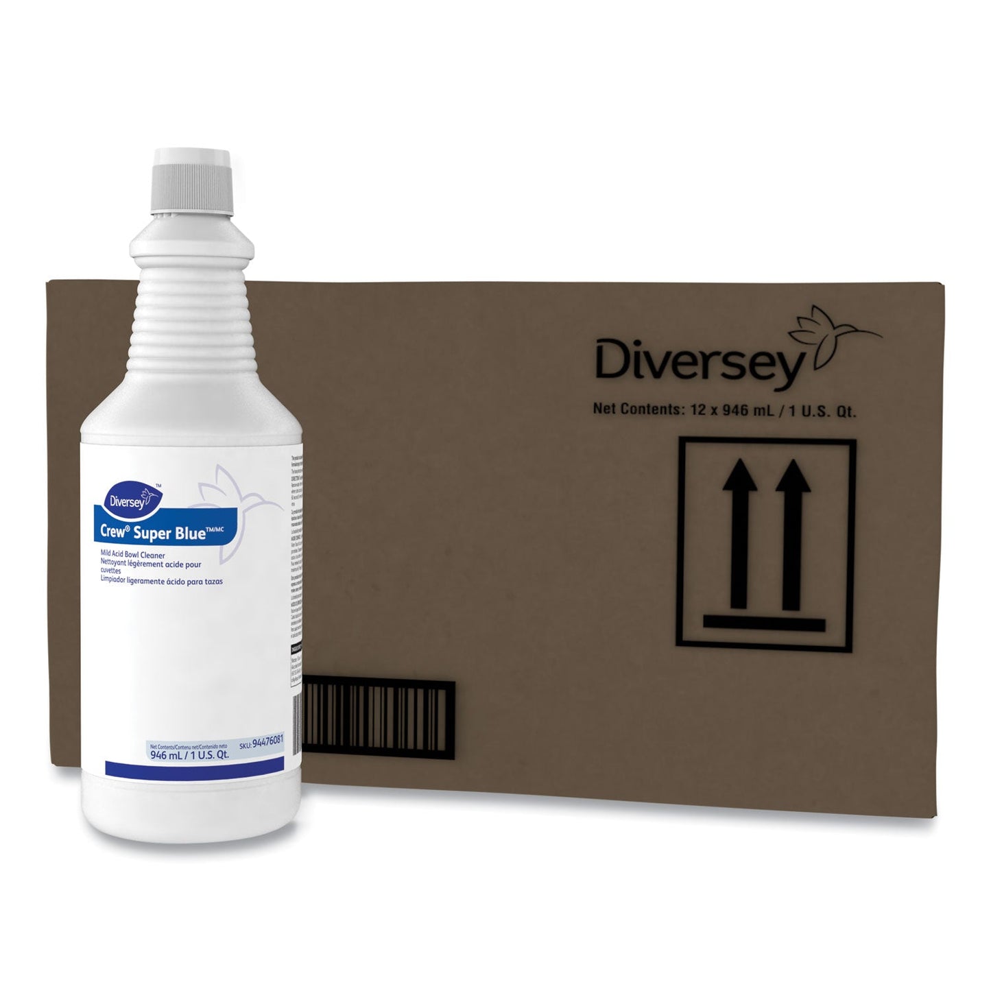Crew Super Blue Mild Acid Bowl Cleaner, Citrus, 32 oz Squeeze Bottle, 12/Carton - OrderMe