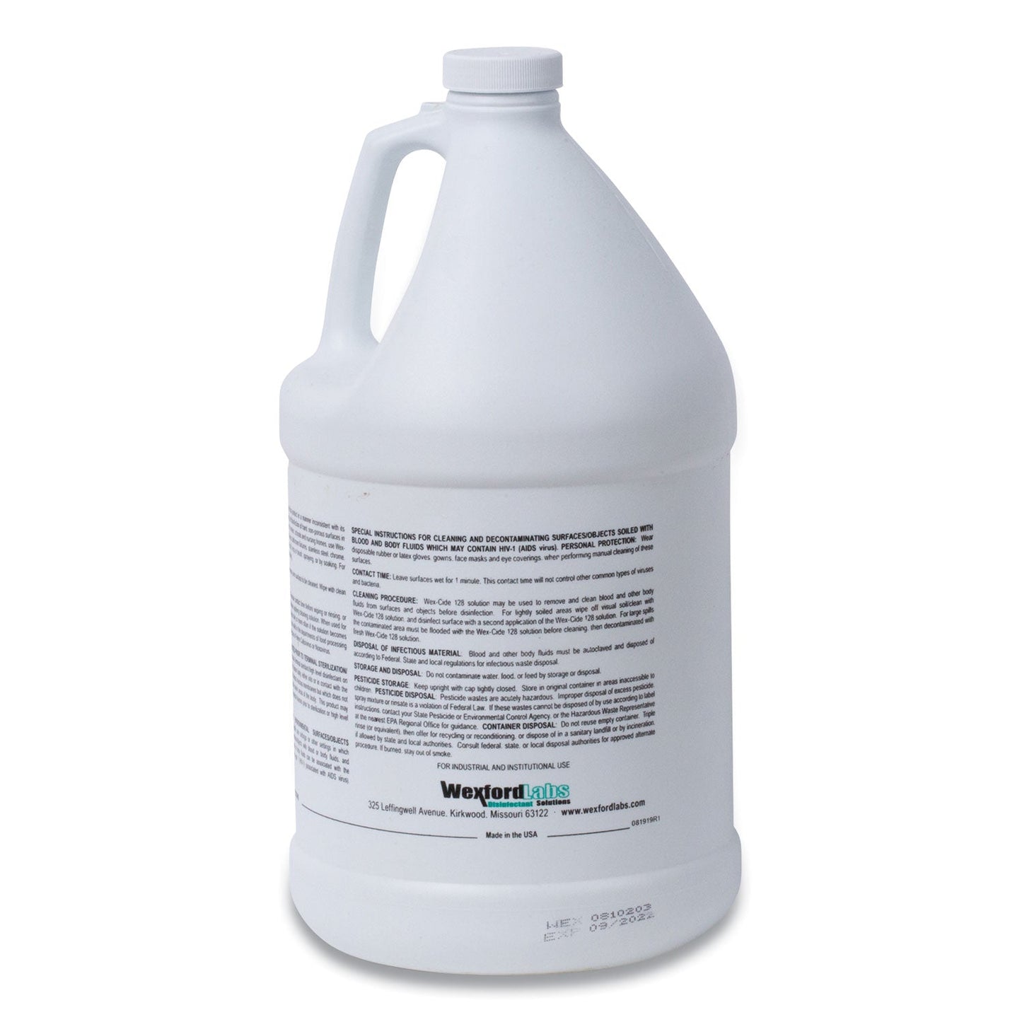 Wex-Cide Concentrated Disinfecting Cleaner, Nectar Scent, 128 oz Bottle - OrderMe