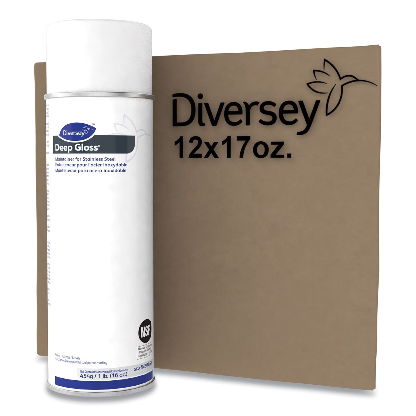 Deep Gloss Stainless Steel Maintainer, 16 oz Aerosol Spray, 12/Carton - OrderMe