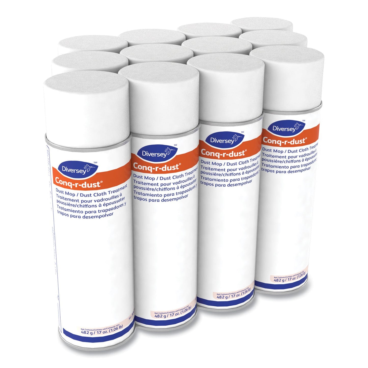 Conq-r-Dust Dust Mop/Dust Cloth Treatment, Amine Scent, 17 oz Aerosol Spray, 12/Carton - OrderMe