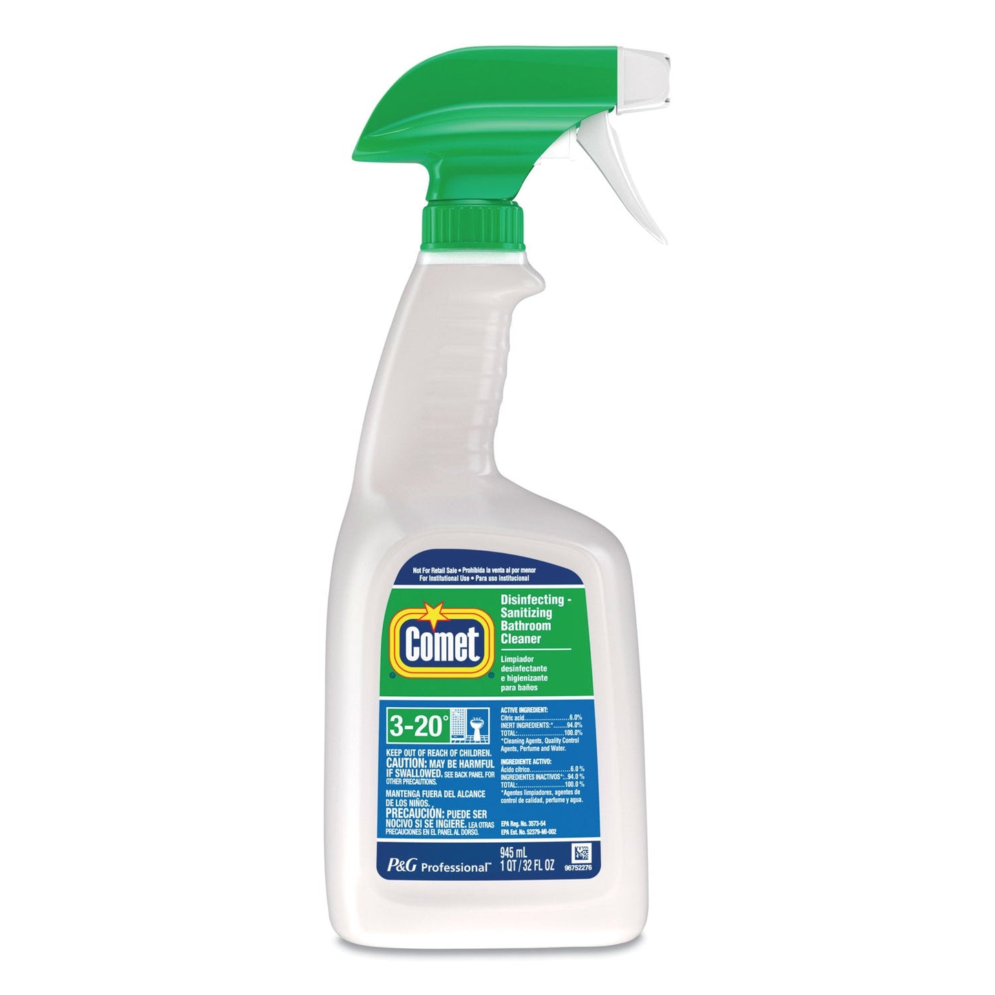 Disinfecting-Sanitizing Bathroom Cleaner, 32 oz Trigger Spray Bottle, 6/Carton - OrderMe