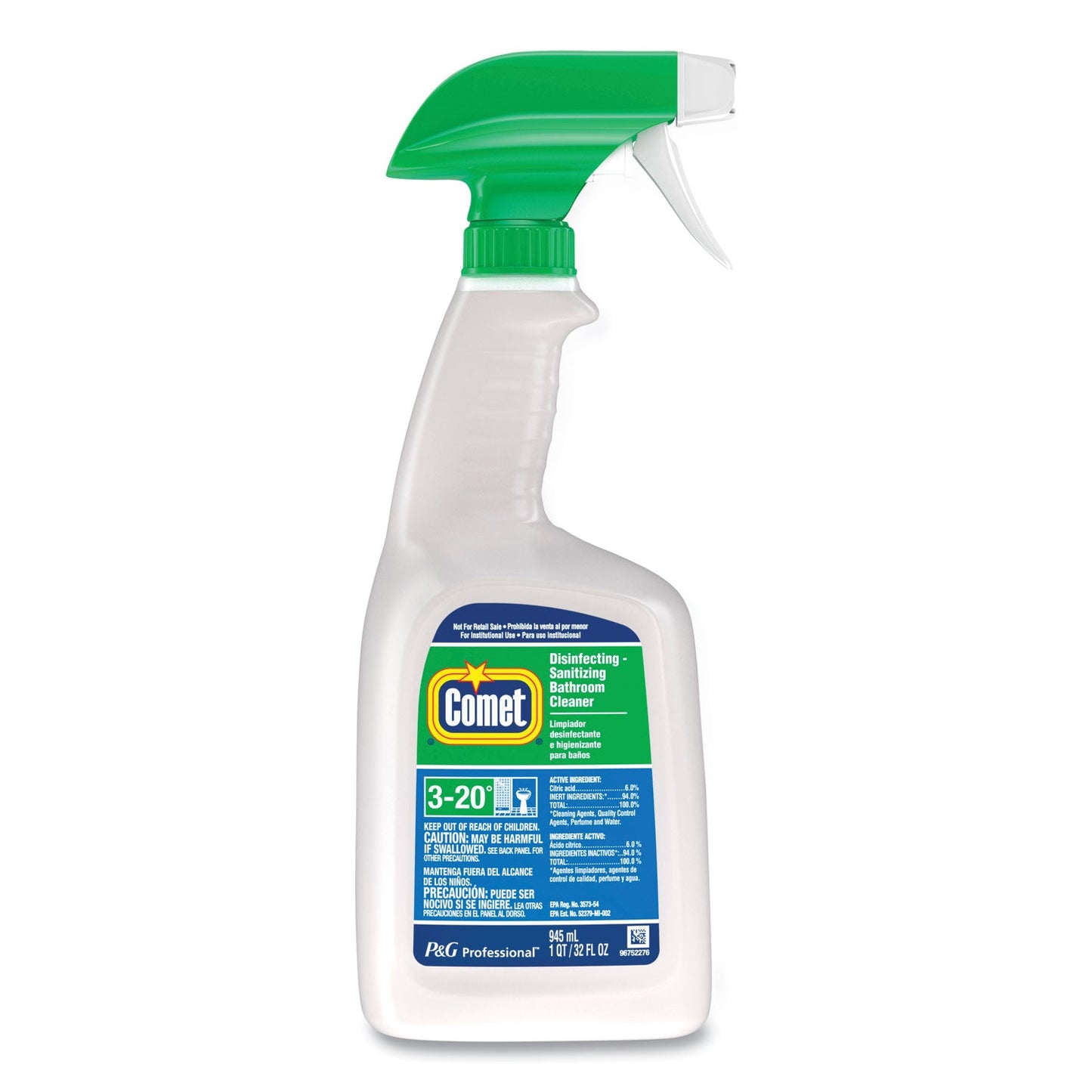Disinfecting-Sanitizing Bathroom Cleaner, 32 oz Trigger Spray Bottle, 8/Carton - OrderMe