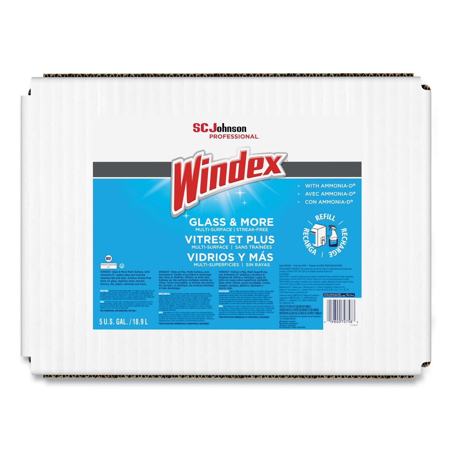 Glass Cleaner with Ammonia-D, 5 gal Bag-in-Box Dispenser - OrderMe