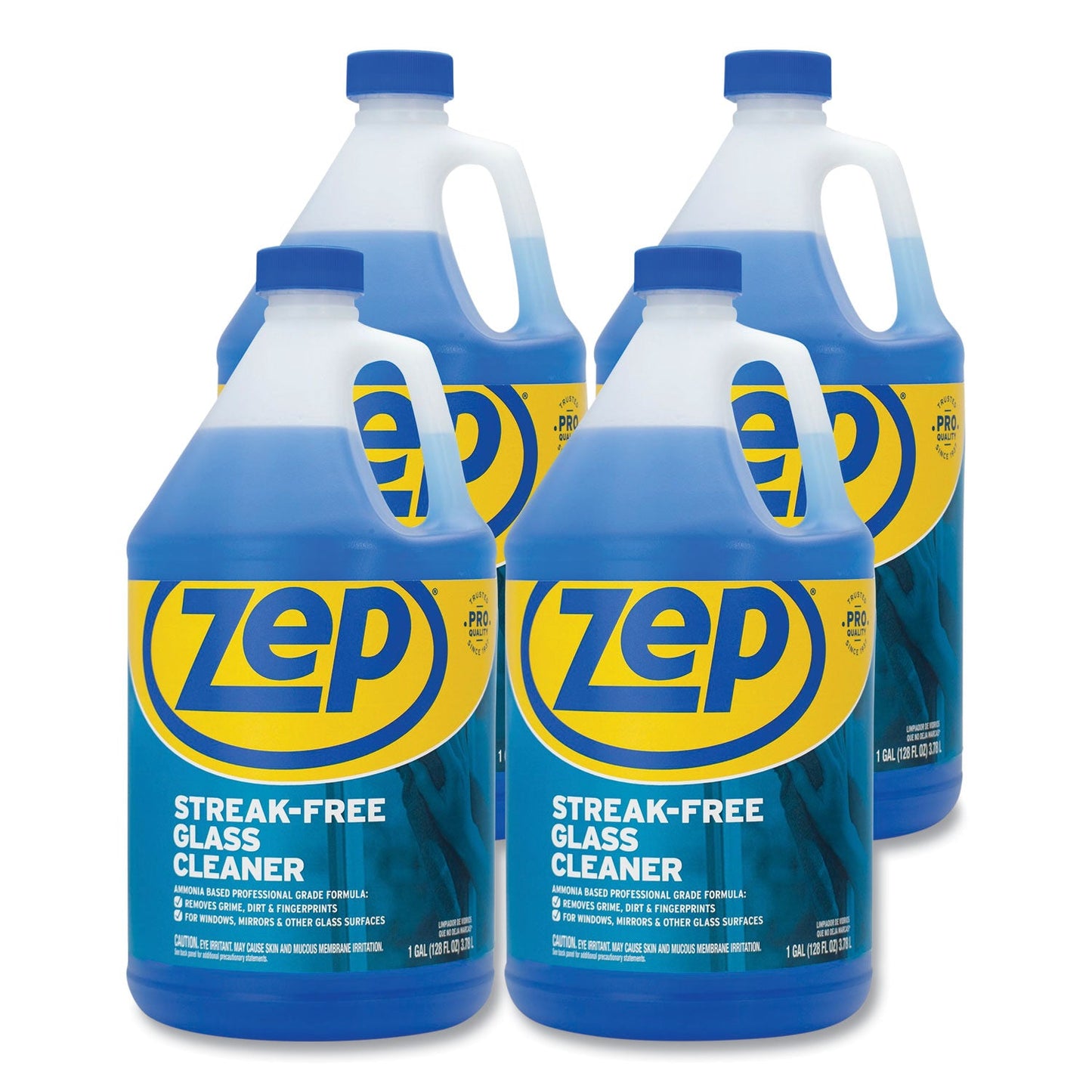 Streak-Free Glass Cleaner, Pleasant Scent, 1 gal Bottle, 4/Carton - OrderMe