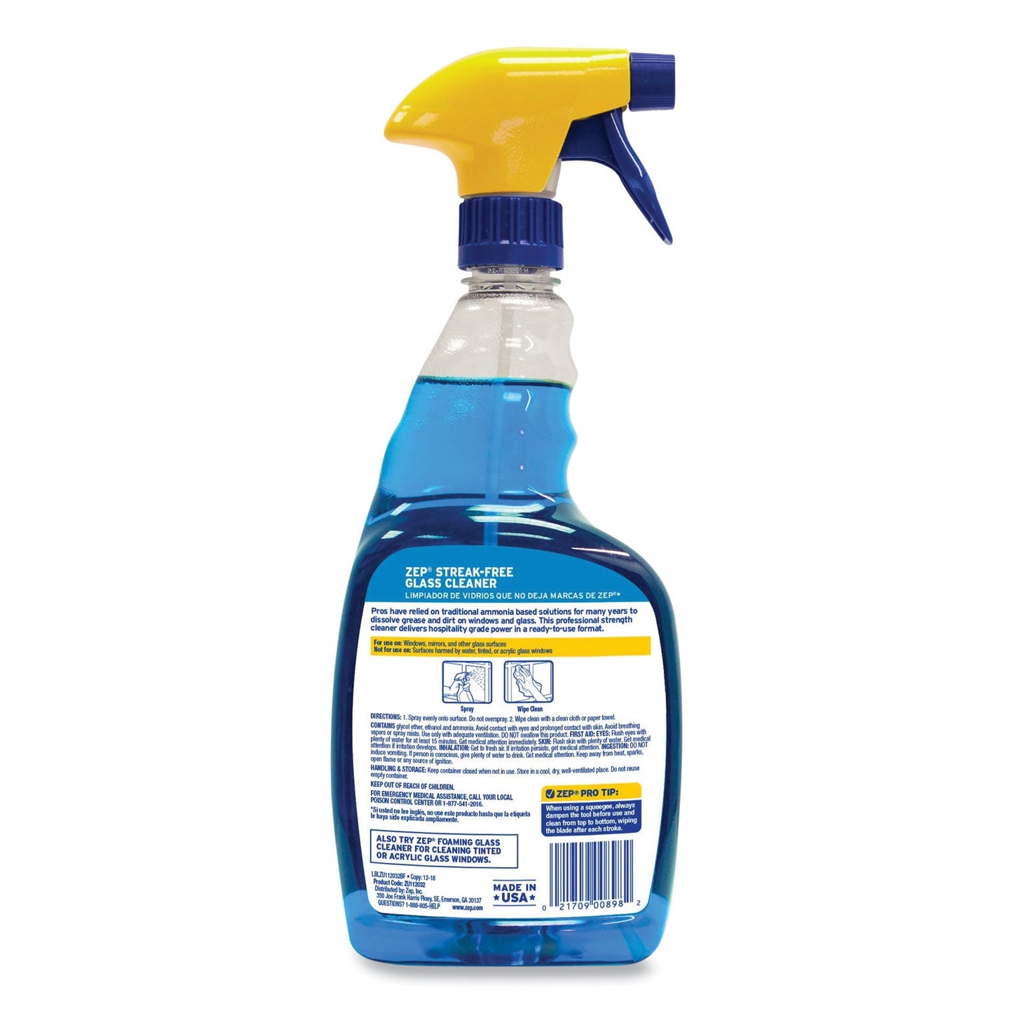 Streak-Free Glass Cleaner, Pleasant Scent, 32 oz Spray Bottle, 12/Carton - OrderMe
