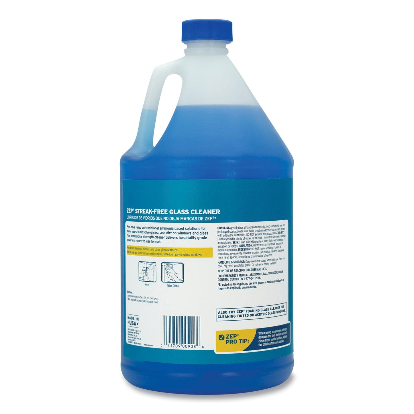 Streak-Free Glass Cleaner, Pleasant Scent, 1 gal Bottle - OrderMe