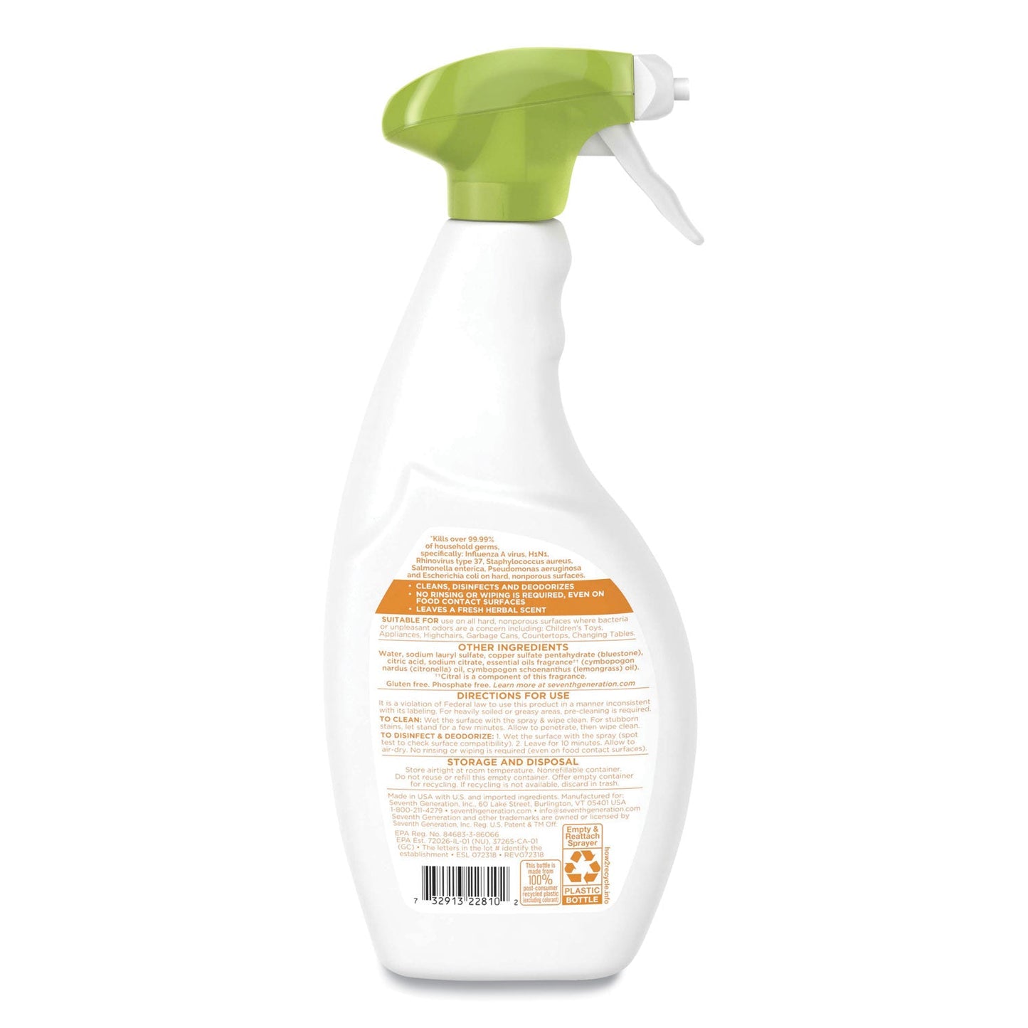 Botanical Disinfecting Multi-Surface Cleaner, 26 oz Spray Bottle, 8/Carton - OrderMe