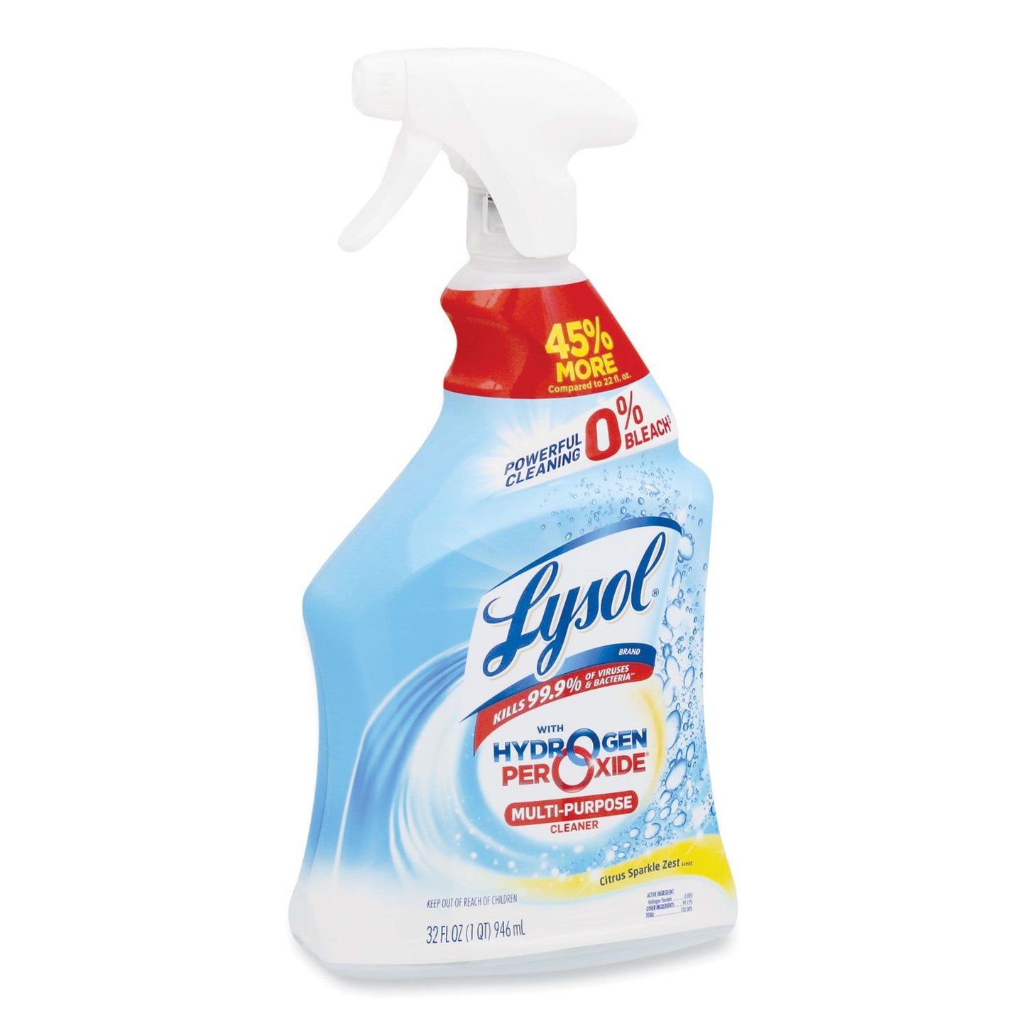 Multi-Purpose Hydrogen Peroxide Cleaner, Citrus Sparkle Zest, 32 oz Trigger Spray Bottle, 9/Carton - OrderMe
