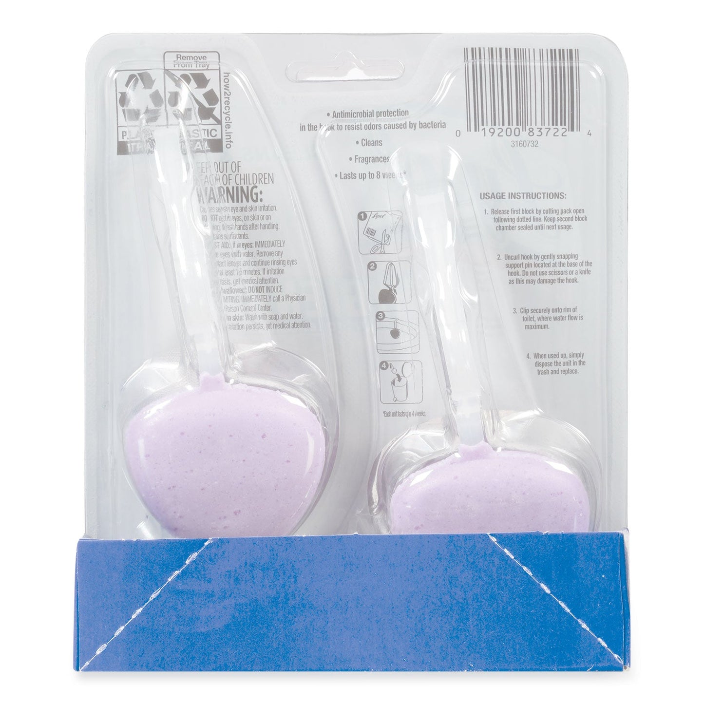 Hygienic Automatic Toilet Bowl Cleaner, Cotton Lilac, 2/Pack - OrderMe
