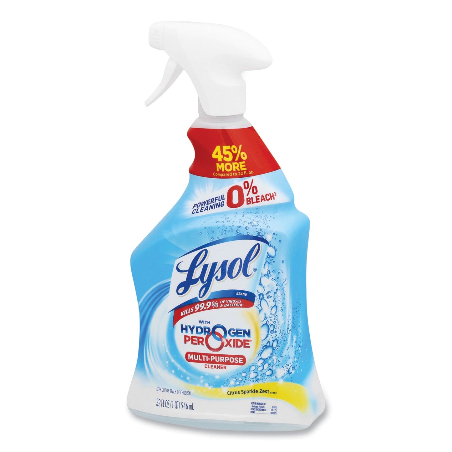 Multi-Purpose Hydrogen Peroxide Cleaner, Citrus Sparkle Zest, 32 oz Trigger Spray Bottle, 9/Carton - OrderMe