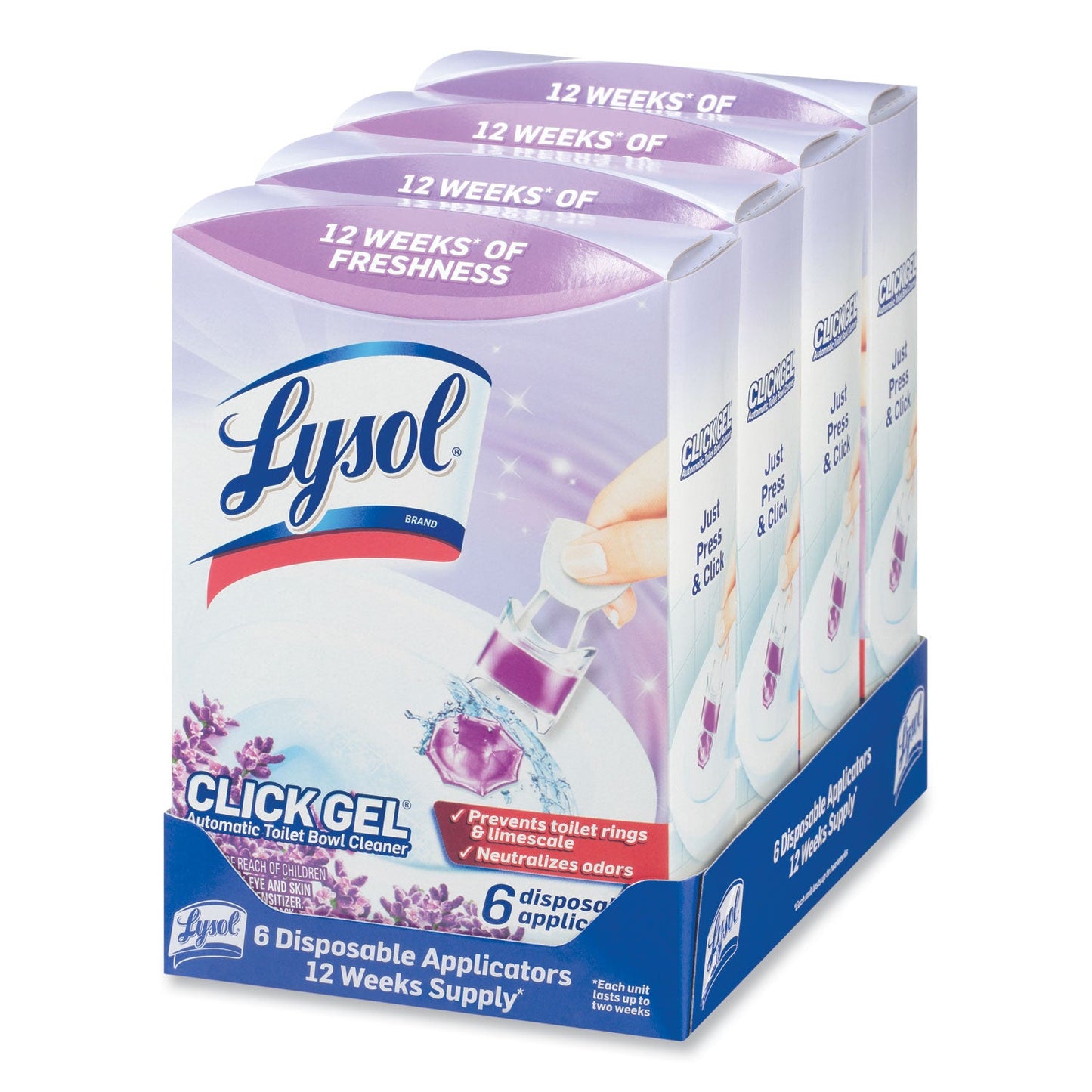 Click Gel Automatic Toilet Bowl Cleaner, Lavender Fields, 6/Box, 4 Boxes/Carton - OrderMe