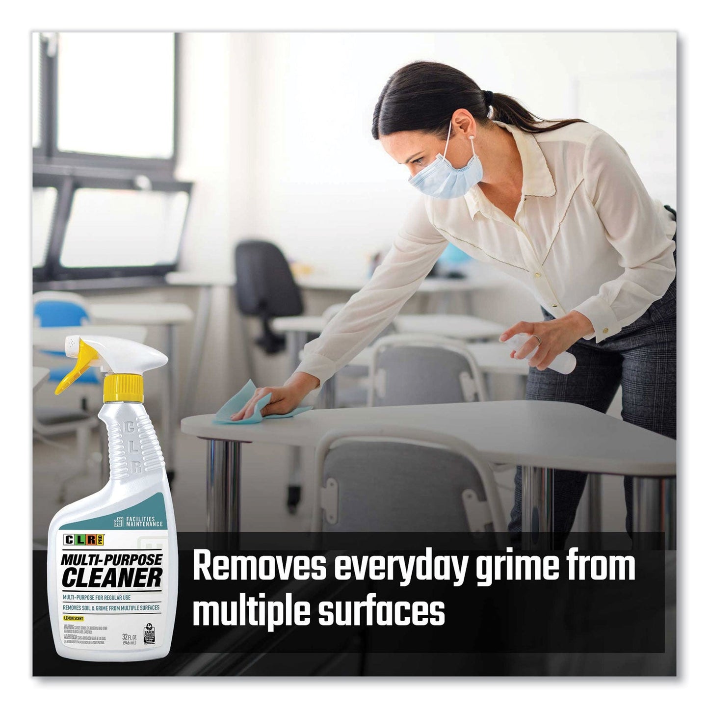 Multi-Purpose Cleaner, Lemon Scent, 32 oz Bottle, 6/Carton - OrderMe