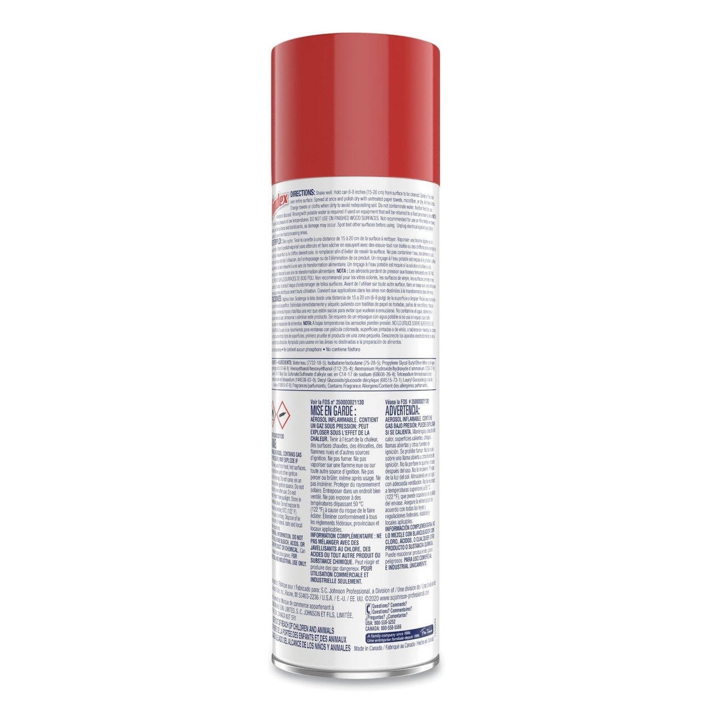 Foaming Glass Cleaner, Fresh, 20 oz Aerosol Spray - OrderMe