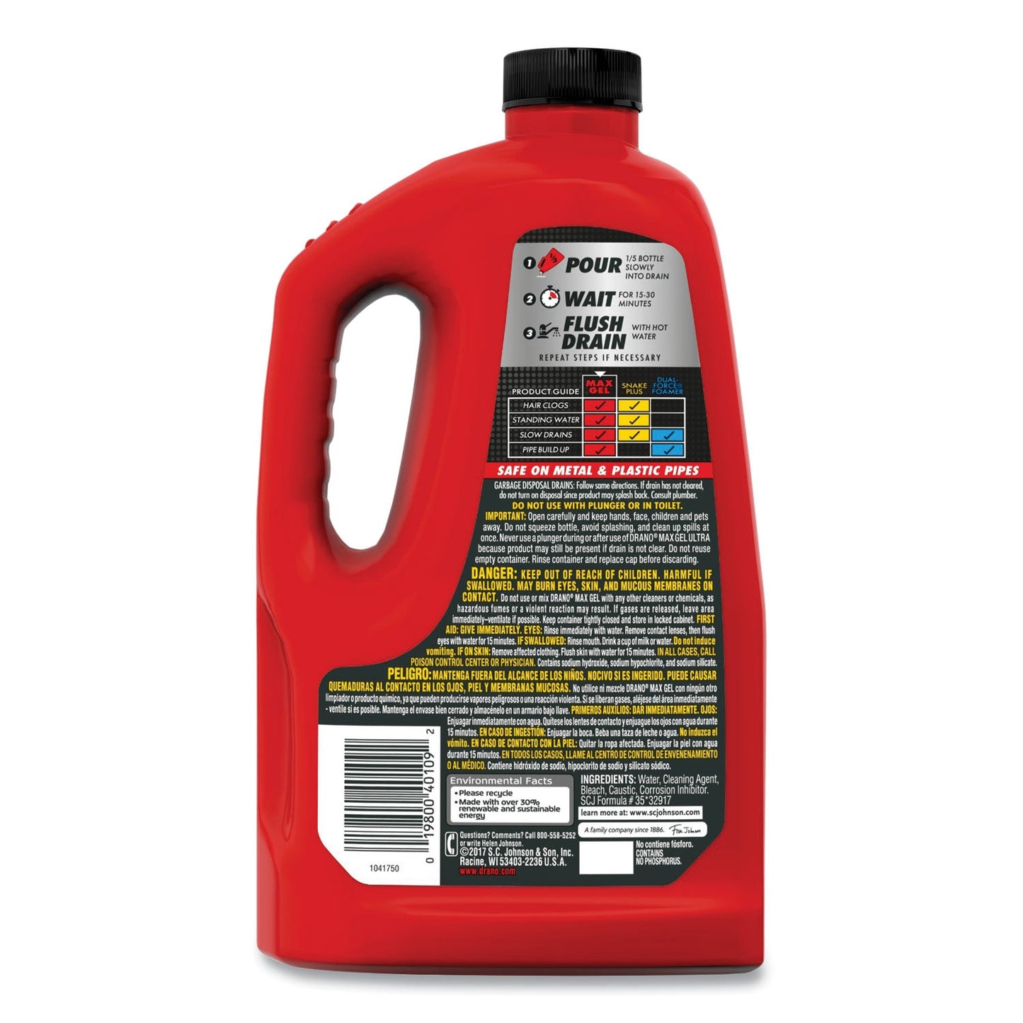 Max Gel Clog Remover, Bleach Scent, 80 oz Bottle, 6/Carton - OrderMe