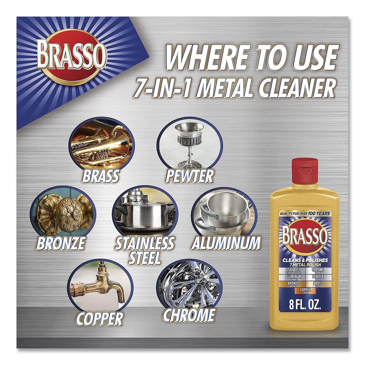 Metal Surface Polish, 8 oz Bottle - OrderMe